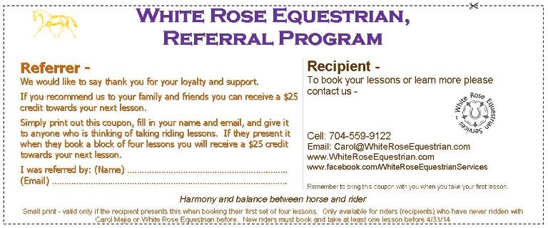 Horseback riding referral program
